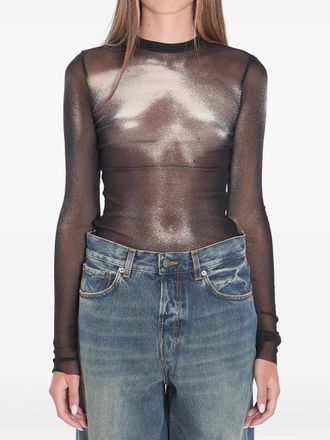Jean Paul Gaultier Body Dust top met lange mouwen - Zwart