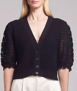 Eleven Six Shira Button Front V-Neck Cardigan In Black
