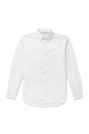 Eleventy Button-Down Collar Cotton Oxford Shirt
