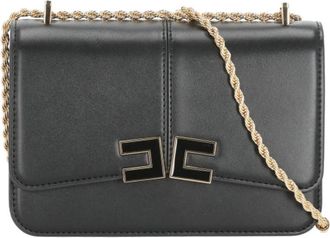 Elisabetta Franchi Shoulder Bags, female, Black, Size: ONE SIZE Shoulder Bag with Logo Detail