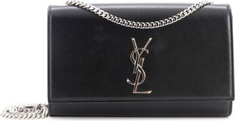 Saint Laurent Black Grainy Leather Classic Monogram Crossbody Medium (Authentic Pre-Loved)