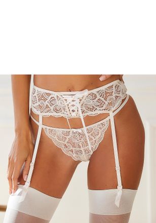 Lascana Strapsg&uuml;rtel LASCANA Nikoletta, Damen, Gr. 32/34, rosa (ros&eacute;, champagner), Spitze, Obermaterial: 90% Polyamid, 10% Elasthan, Strumpfhalter Strapsg&uuml;rte