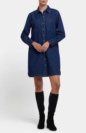 NYDJ Reese Long Sleeve Denim Shirtdress in Dark Indigo at Nordstrom Rack, Size Medium