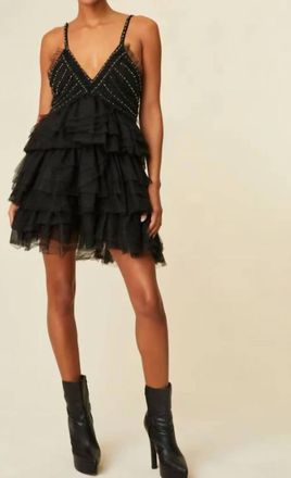 LoveShackFancy Jude Mini Dress In Black
