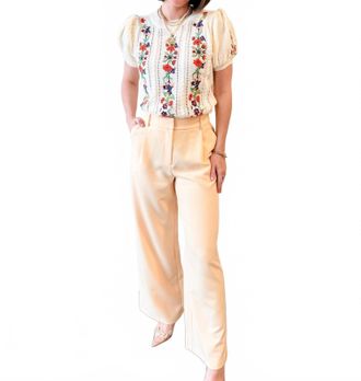 Skies Are Blue Clothing Golden Hour Wide Leg Pant In Buttery Yellow