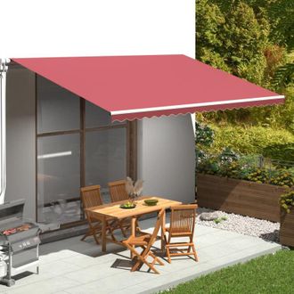 vidaXL Tela De Repuesto Para Toldo Rojo Burdeos 500x300 Cm Poli&eacute;ster Vidaxl