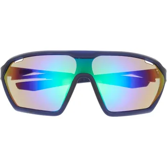 Hurley 51mm Polarized Angular Shield Sunglasses in Navy at Nordstrom Rack