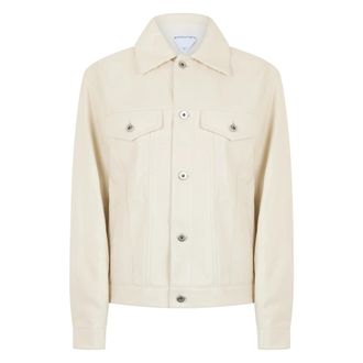 Bottega Veneta Leren Jas - Dames - Leren en Su&egrave;de Jassen - Wit - XS - Jassen