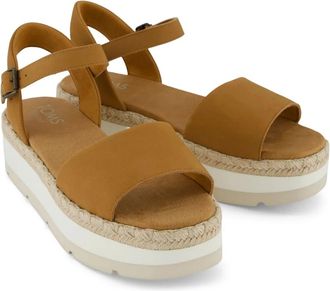 Toms Ronan 10022474 Sandals Womens Brown Leather Rope Wrap Platform HAWK1366