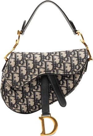 Dior 2019 Mini Oblique Canvas Saddle Bag satchel - Blauw