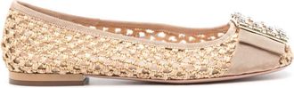 Roger Vivier Très Vivier Raffia Ballet Flats