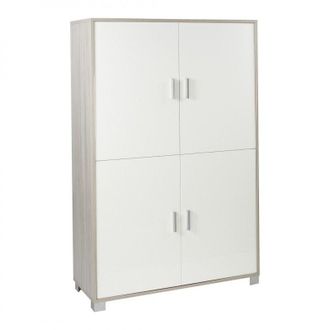 OEM Mueble De Oficina De Olmo Blanco Con Cuatro Puertas Y Estantes 107x41x H162 Cm