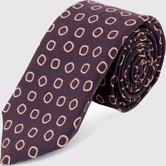 Kiton Cravatta in pura seta con motivo a pois e passante logato