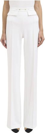 Elisabetta Franchi Pantaloni in Doppio Cr&ecirc;pe Stretch - - Trousers - Donna - Bianco - S