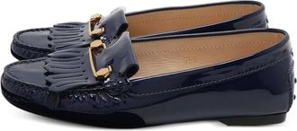 Tod's Lakleren loafers met franje - Blauw