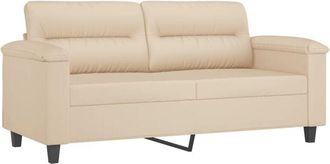 vidaXL Vidaxl - Sof&aacute; De 2 Plazas De Tela De Microfibra Color Crema 140 Cm