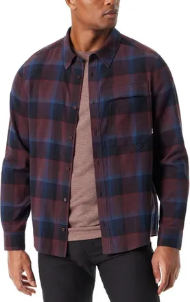 G.H. Bass & Co. Bass Outdoor Shirt Mens Red Plaid Stretch Flannel Classic Fit Button-Up UPS1294