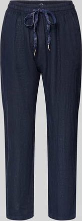 Zabaione Leinenhose mit elastischem Bund Modell Pa44uline in Marine, Gr&ouml;&szlig;e XXL