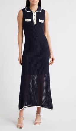 ZOE AND CLAIRE Polo Sweater Midi Dress in Navy at Nordstrom Rack, Size X-Large