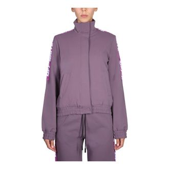 Off-white Light Jackets, female, Purple, Size: M Permanent Athl Logo Band Track Jacket
