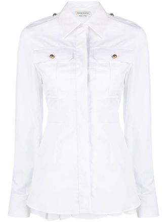 Alexander McQueen Camicia con pieghe - Bianco