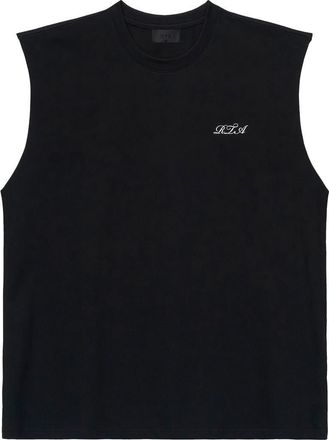 Rta Terry Muscle Tee in Black Cursive at Nordstrom, Size Xx-Large