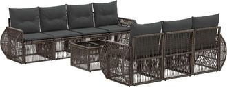 vidaXL Conjunto De Sof&aacute;s De Jard&iacute;n 8 Uds. Gris Rat&aacute;n Sint&eacute;tico Vidaxl