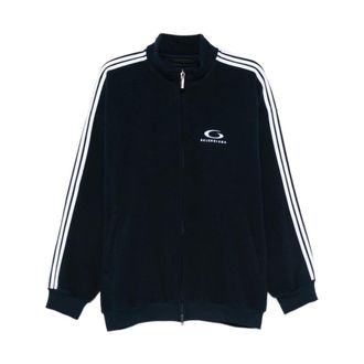 Balenciaga Loop Sports Icon Sweatshirt - male - Balenciaga - Zip-throughs - Blue - M - Sweatshirts & Hoodies