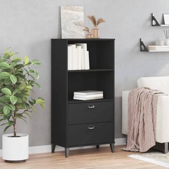 Berkfield Home Decorative Bookcase VIKEN Black 60x35x123 cm Engineered Wood | Size: 60 x 35 x 123 cm