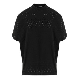Balenciaga Mesh Crewneck Oversized T-shirt Black 694576TMVD41000