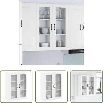 vidaXL Armadio da cucina - Pensile cucina Bianco Lucido 80 x 31 x 100 cm Legno multistrato