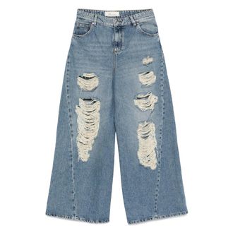 Blumarine Distressed Frayed Jeans