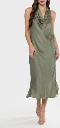 Matty M Grotto Cowl Neck Midi Dress in Olive at Nordstrom Rack, Size X-Small