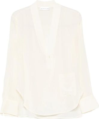Victoria Beckham V-neck Silk Blouse