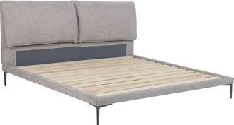 Vente-Unique Cama 180 x 200 cm - Tela - Gris jaspeado - RIMOTA de Maison C&eacute;phy