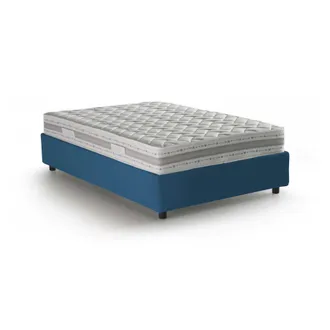 Dmora Talamo Italia - Cama De Plaza Y Media Gaia, Cama Contenedor Con Revestimiento De Tela, 100% Made In Italy, Apertura Lateral, Con Colch&oacute;n Cm 120x190 In