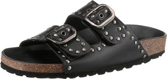 Verbenas Pantolette VERBENAS Randell Napa Tachas, Damen, Gr. 37, schwarz, Leder, unifarben, Schuhe Pantolette, Sommerschuh, Hausschuh, Strandschuh mit Nietenve