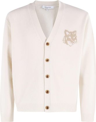 Maison Kitsuné Fox Head Intarsia Merino Cardigan