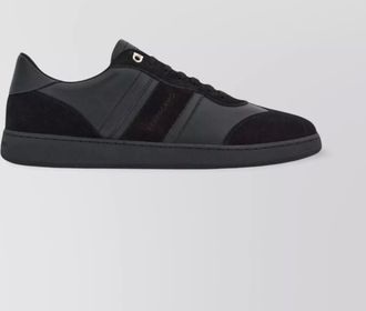 Ferragamo leather panelled sneakers in suede