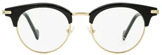 Moncler ML5020 Oval Metal-Acetate Eyeglasses - Black