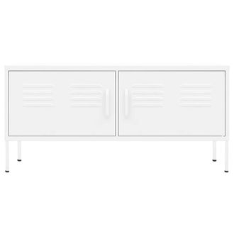 Berkfield Home TV Cabinet White 105x35x50 cm Steel | Size: 105 x 35 x 50 cm