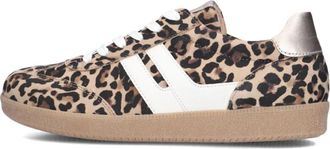 Gabor Panther Print Lage Sneakers - Dames - Sneakers - Bruin - 38 1/2 EU - Leer - Schoenen