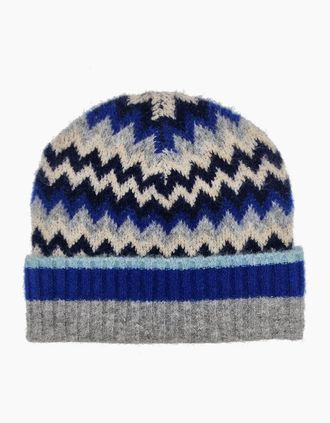 Nooki Design Womens DORA CHEVRON BEANIE IN NAVY MIX - Size: ONE
