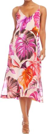 Karen Kane Side Slit Midi Dress In Print