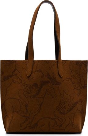 Hermès Borsa tote Felt Carrimi con stampa MM 2009 - Marrone