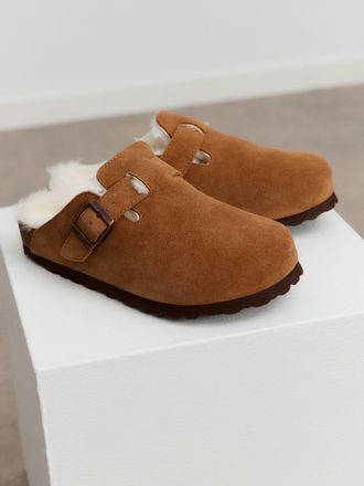 Rosemunde Hausschuh ROSEMUNDE Evelyn Leather Sandals, Damen, Gr. 37, braun (cognac), Obermaterial: 100% Rindveloursleder. Futter: 100% Lammfell, unifarben, Schu