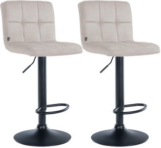 Clp Clp - Set De 2 Taburetes De Bar Peru En Terciopelo Crema Negro