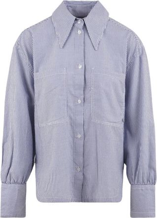 Cycle Oxford Overshirt - Blouses & Shirts - Mujer - Azul - S