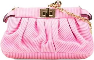 Fendi Pre-owned Clutches, female, Pink, Size: ONE SIZE Pre-owned Suede fendi-bags