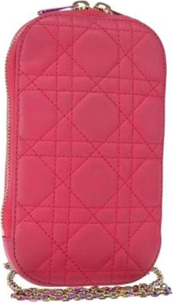 Dior Pre-owned Cross Body Bags, female, Pink, Size: ONE SIZE Pre-owned Vintage Shoulder Bag